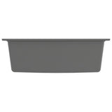NNEVL Kitchen Sink with Overflow Hole Grey Granite
