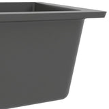 NNEVL Kitchen Sink with Overflow Hole Grey Granite