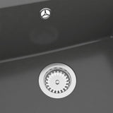 NNEVL Kitchen Sink with Overflow Hole Grey Granite