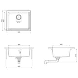 NNEVL Kitchen Sink with Overflow Hole Beige Granite