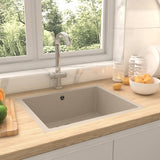 NNEVL Kitchen Sink with Overflow Hole Beige Granite
