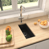 NNEVL Kitchen Sink with Overflow Hole Black Granite
