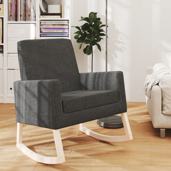 NNEVL Rocking Chair Dark Grey Fabric