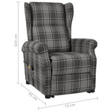 NNEVL Massage Stand-up Reclining Chair Grey Fabric