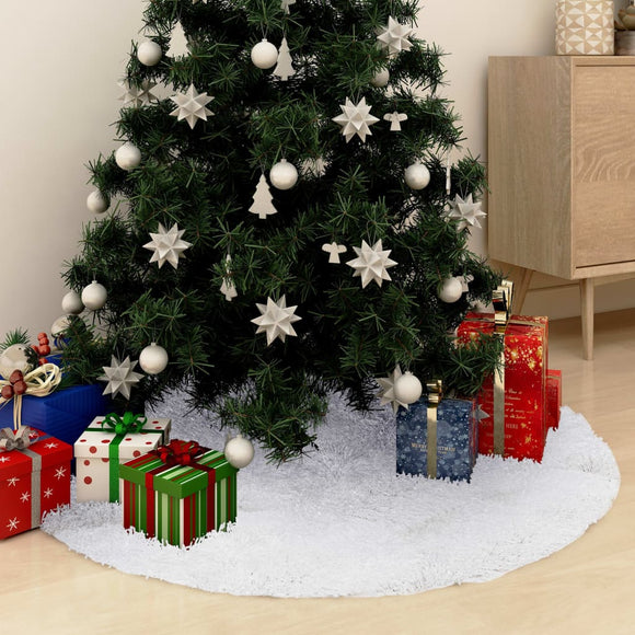 NNEVL Christmas Tree Skirt White 150 cm Faux Fur