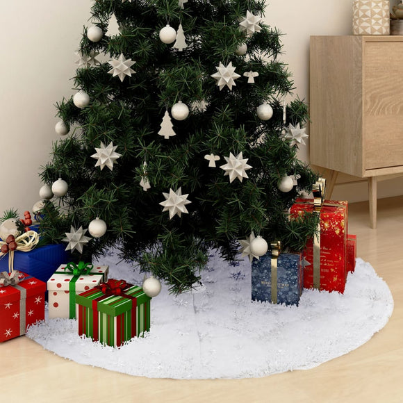 NNEVL Luxury Christmas Tree Skirt White 122 cm Faux Fur