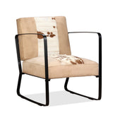 NNEVL Lounge Chair Cream Genuine Goatskin and Canvas