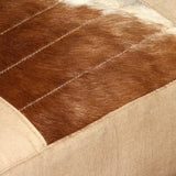 NNEVL Lounge Chair Cream Genuine Goatskin and Canvas