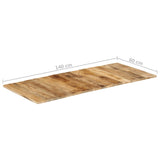NNEVL Table Top 140x60x(1.5-1.6) cm Solid Wood Mango