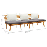 NNEVL Garden Day Bed 200x65 cm Solid Wood Acacia
