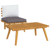 NNEVL 2 Piece Garden Lounge Set with Cushions Solid Acacia Wood