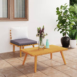 NNEVL 2 Piece Garden Lounge Set with Cushions Solid Acacia Wood