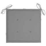 NNEVL Garden Chairs 4 pcs with Grey Cushions Solid Teak Wood
