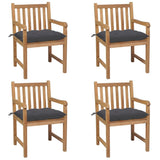 NNEVL Garden Chairs 4 pcs with Anthracite Cushions Solid Teak Wood