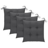 NNEVL Garden Chairs 4 pcs with Anthracite Cushions Solid Teak Wood