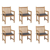 NNEVL Garden Chairs 6 pcs with Anthracite Cushions Solid Teak Wood