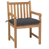 NNEVL Garden Chairs 8 pcs with Anthracite Cushions Solid Teak Wood