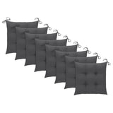 NNEVL Garden Chairs 8 pcs with Anthracite Cushions Solid Teak Wood