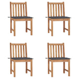 NNEVL Garden Chairs 4 pcs with Cushions Solid Teak Wood