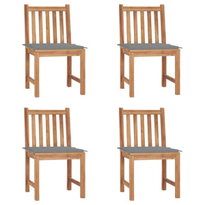 NNEVL Garden Chairs 4 pcs with Cushions Solid Teak Wood