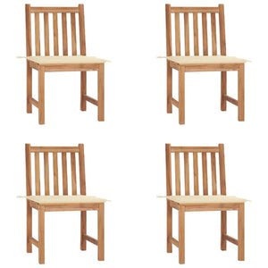 NNEVL Garden Chairs 4 pcs with Cushions Solid Teak Wood