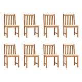 NNEVL Garden Chairs 8 pcs with Cushions Solid Teak Wood