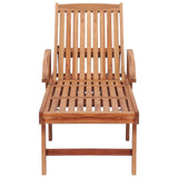 NNEVL Sun Loungers 2 pcs with Table and Cushion Solid Teak Wood