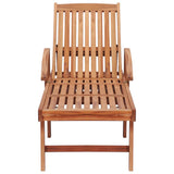 NNEVL Sun Loungers 2 pcs with Blue Cushion Solid Teak Wood