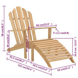 NNEVL Adirondack Chairs with Footrests 2 pcs Solid Wood Teak