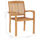 NNEVL Stacking Garden Chairs 4 pcs Solid Teak Wood