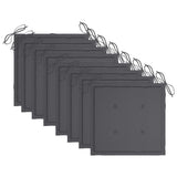 NNEVL Stacking Garden Chairs with Cushions 8 pcs Solid Teak Wood