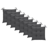 NNEVL Stacking Garden Chairs with Cushions 8 pcs Solid Teak Wood
