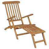 NNEVL Deck Chairs with Footrests 2 pcs Solid Teak Wood