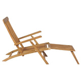 NNEVL Deck Chairs with Footrests 2 pcs Solid Teak Wood