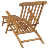 NNEVL Deck Chairs with Footrests 2 pcs Solid Teak Wood