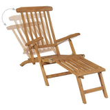 NNEVL Deck Chairs with Footrests 2 pcs Solid Teak Wood