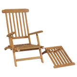 NNEVL Deck Chairs with Footrests 2 pcs Solid Teak Wood