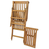 NNEVL Deck Chairs with Footrests 2 pcs Solid Teak Wood