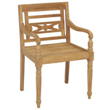NNEVL Batavia Chairs with Cushions 4 pcs Solid Teak Wood