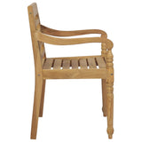NNEVL Batavia Chairs with Cushions 4 pcs Solid Teak Wood
