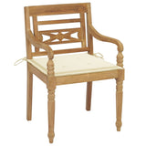 NNEVL Batavia Chairs with Cushions 8 pcs Solid Teak Wood