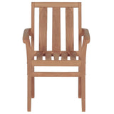 NNEVL Stackable Garden Chairs 4 pcs Solid Teak Wood
