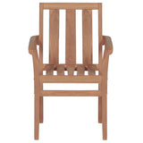 NNEVL Stackable Garden Chairs 8 pcs Solid Teak Wood