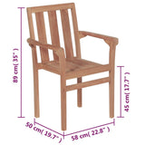 NNEVL Stackable Garden Chairs 8 pcs Solid Teak Wood