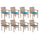 NNEVL Stackable Garden Chairs with Cushions 8 pcs Solid Teak Wood