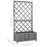 NNEVL Garden Trellis Planter Black 70x30x135 cm Solid Firwood