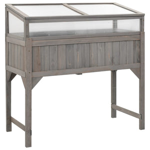 NNEVL Raised Bed with Greenhouse 110x54x120 cm Solid Fir Wood