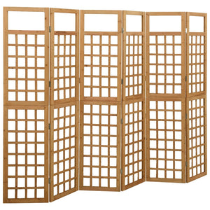 NNEVL 6-Panel Room Divider/Trellis Solid Fir Wood 242.5x180 cm