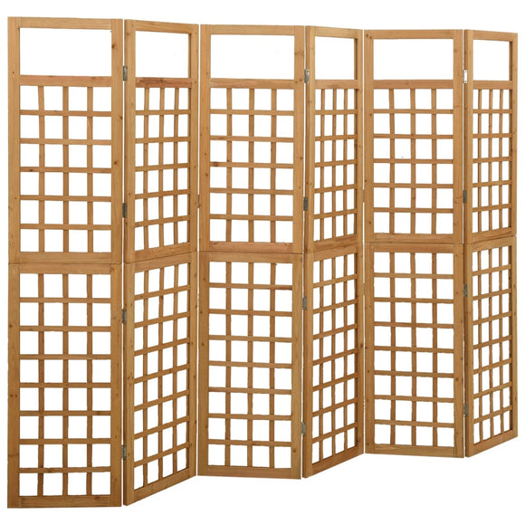 NNEVL 6-Panel Room Divider/Trellis Solid Fir Wood 242.5x180 cm