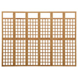 NNEVL 6-Panel Room Divider/Trellis Solid Fir Wood 242.5x180 cm